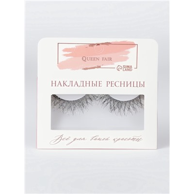 Ресницы накладные «Сияй», с блёстками, 14 мм, без клея, серебристые