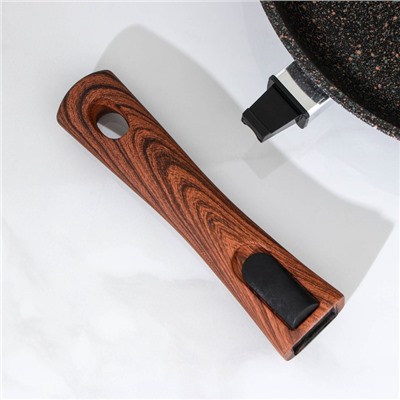 Сковорода KUKMARA Granit ultra original, d=26 см, съёмная ручка, антипригарное покрытие, алюминий, чёрная