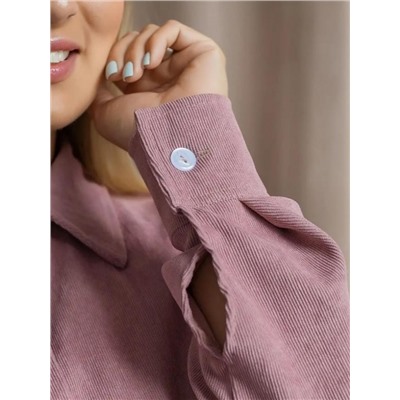 Рубашка женская вельвет РЖМ-01 (Пудровый)