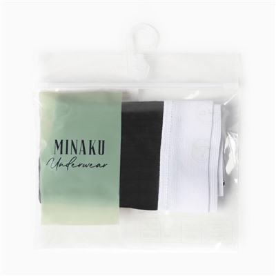 Трусы женские бразилиана MINAKU рубчик размер 48-50, чёрные