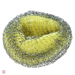 Мочалка Русалочка Торус для посуды металлическая с поролоном