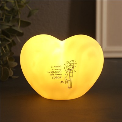Фигурка светящаяся RISALUX «Сердце. Пара», LED-ночник, 3хLR44, 8×11×7 см
