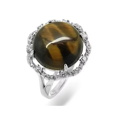 Кольцо из серебра тигровый глаз, МЦВ237
