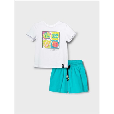 Комплект трикотажный для девочек: фуфайка (футболка), шорты