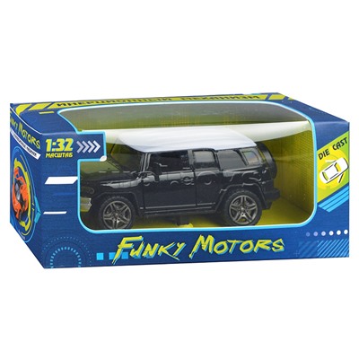 Чёрная инерционная машинка Внедорожник die-cast,1:32, открывающиеся двери
