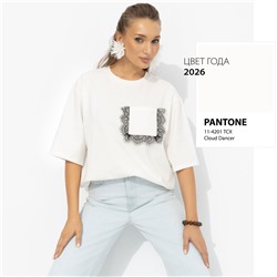 Футболка из мягкого хлопка, На стильной волне (белая)