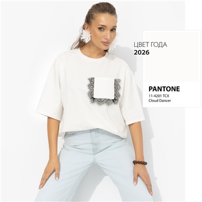 Футболка из мягкого хлопка, На стильной волне (белая)