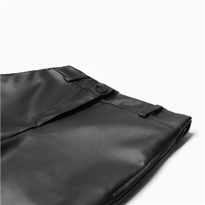 Брюки для девочки кожаные MINAKU, чёрные, рост 158 см