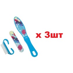 Dewal Beauty Набор NAB-1 терка, пилка, щетка, голубого цвета 3шт