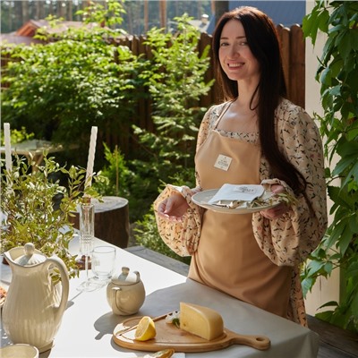 Фартук «Этель» ECO, бежевый, 60×70 см, 70% хлопок, 30% лён, 190 г/м²