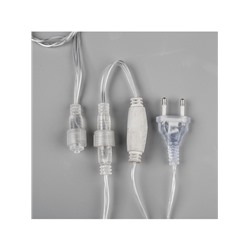 Гирлянда «Бахрома» 3×0.6 м, IP44, УМС, прозрачная нить, 160 LED, свечение синее, мерцание белым, 220 В