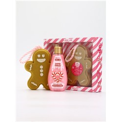 Подарочный набор новогодний: гель для душа и мочалка для тела, аромат малиновая карамель, URAL LAB