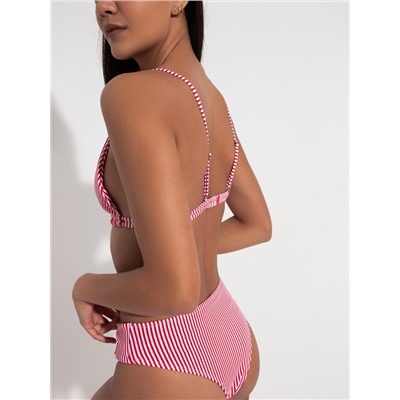 Купальник раздельный женский MINAKU Stripe, размер 44, красный