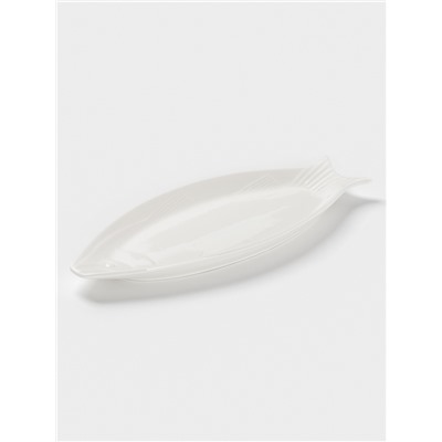 Блюдо для рыбы Доляна White Label, 36×14.5×3 см, фарфор, белое