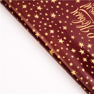 Бумага упаковочная новогодняя глянцевая «Уютного праздника», 50×70 см