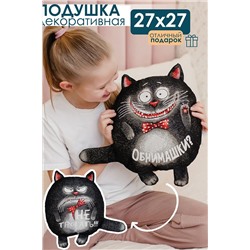 Подушка декоративная игрушка Кот обнимашка 27*27 НАТАЛИ, 1092530