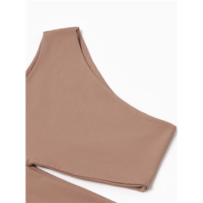 Топ с завязкой на талии женский MINAKU : Casual Collection, бежевый, размер 48