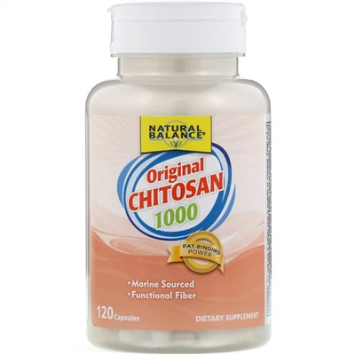 Natural Balance, классический хитозан, 1000 мг, 120 капсул