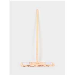 Швабра для мытья пола плоская Доляна, телескопическая ручка, насадка букля, 43×14×124 см