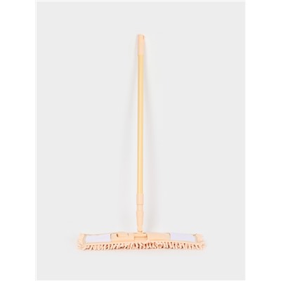 Швабра для мытья пола плоская Доляна, телескопическая ручка, насадка букля, 43×14×124 см