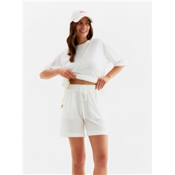 Костюм женский (футболка, шорты) MINAKU: Casual Collection, белый, размер 50