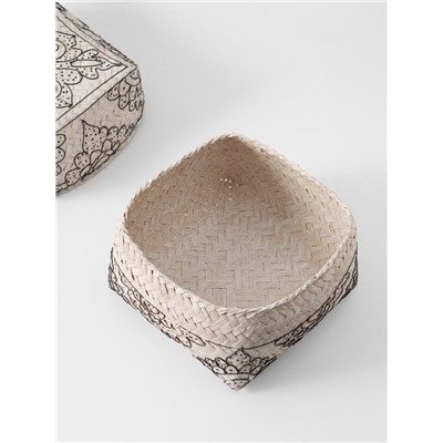 Корзинка плетёная «Бонтанг», 19×19×14 см, бамбук, светлая