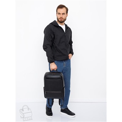 Рюкзак мужской кожаный 134119-161H black Heanbag в Новосибирске