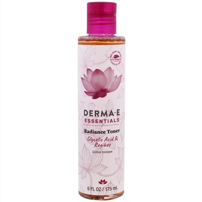 Derma E, Essentials, тоник для сияния, гликолевая кислота и ройбуш, 6 жидк. унц. (175 мл)