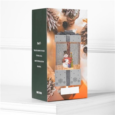 Светодиодная фигура «Подарок зелёный» 10×19×10 см, пластик, батарейки ААх3 (не в комплекте), USB, свечение тёплое белое