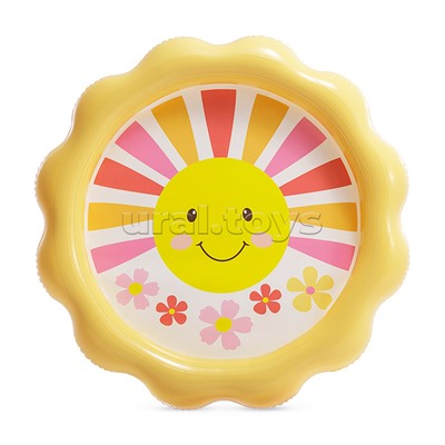 Надувной бассейн с брызгами «Солнышко» 104*104*13см, от 2-х лет, 56126NP, INTEX