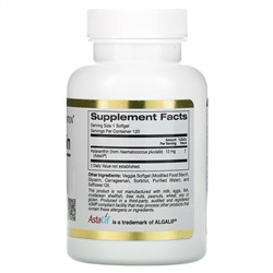 California Gold Nutrition, AstaLif, чистый исландский астаксантин, 12 мг, 120 растительных мягких таблеток