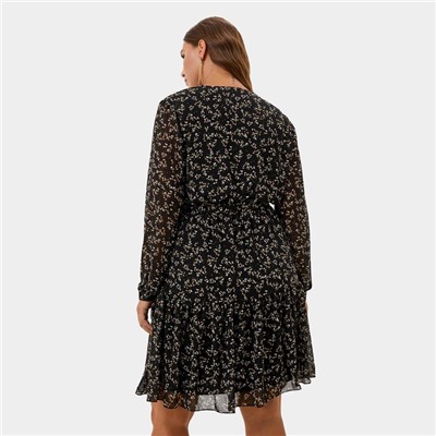 Платье мини женское MIST plus-size, размер 52, чёрное