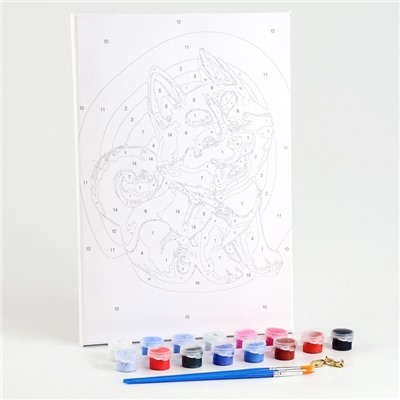 Картина по номерам на холсте с подрамником «Щенок хаски», 30×20 см