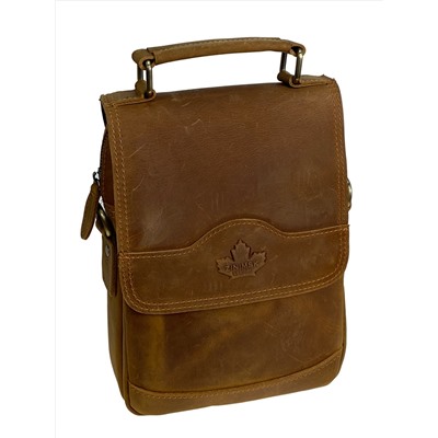 Сумка мужская из натуральной кожи, цвет рыжий