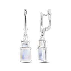 Серьги, лунный камень, Симпл