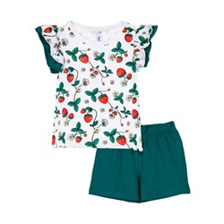 Комплект детский трикотажный для девочек: фуфайка (футболка), шорты