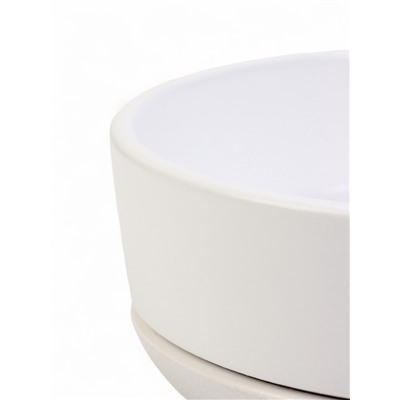 Горшок - бонсайница «Огма», для кактусов и суккулентов, 1.4 л, d=18 см, h=6.5 см, керамика, с поддоном, белый