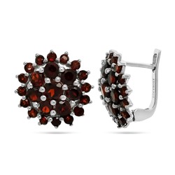 Серьги из серебра гранат, Ежевичка