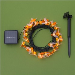 Гирлянда «Нить», 4.5 м, уличная, с насадками «Пчёлка», IP44, 30 LED, 2 режима, солнечная батарея, тёмная нить, свечение тёплое белое