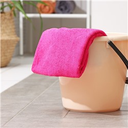 Тряпка для пола Доляна, 220 г/м², 70×80 см, микрофибра, с оверлоком, розовая
