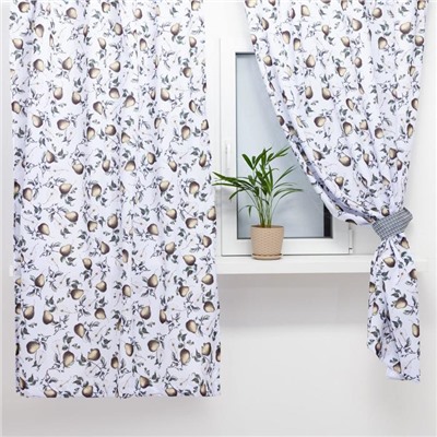 Комплект штор для кухни с подхватами Этель «Груши» 145×180 см-2 шт., 100% п/э