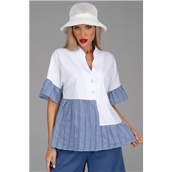 Блузка Памела (белый/полоска)