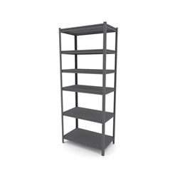 Стеллаж металлический для склада Everest Beamy Luxe-100, 6 полок, разборный, 220×90×40 см, тёмно-серый