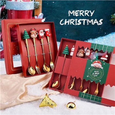 Набор десертных ложек и вилок Комплект - 4 прибора