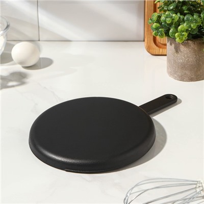 Сковорода блинная «Круг», d=20 см, чугун, индукция, чёрная