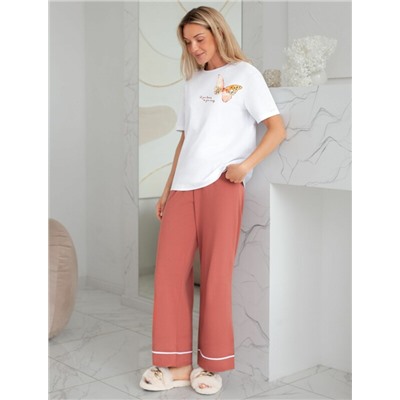 Футболка с принтом свободная эластичная из премиального хлопка