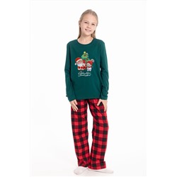 Футболка длинный рукав с новогодним принтом М225123Пз