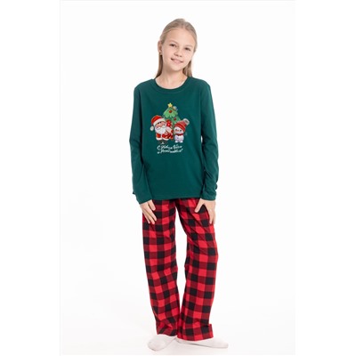 Футболка длинный рукав с новогодним принтом М225123Пз