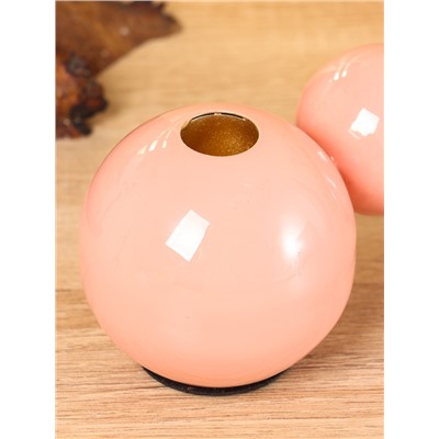 Подсвечник на 3 свечи «Бусы», с 7 сферами, 44×8×8 см, пудровый