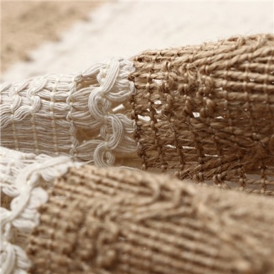 Дорожка «Этель. Сканди узор», коричневая, 32×150 см, 50% хлопок, 50% лён